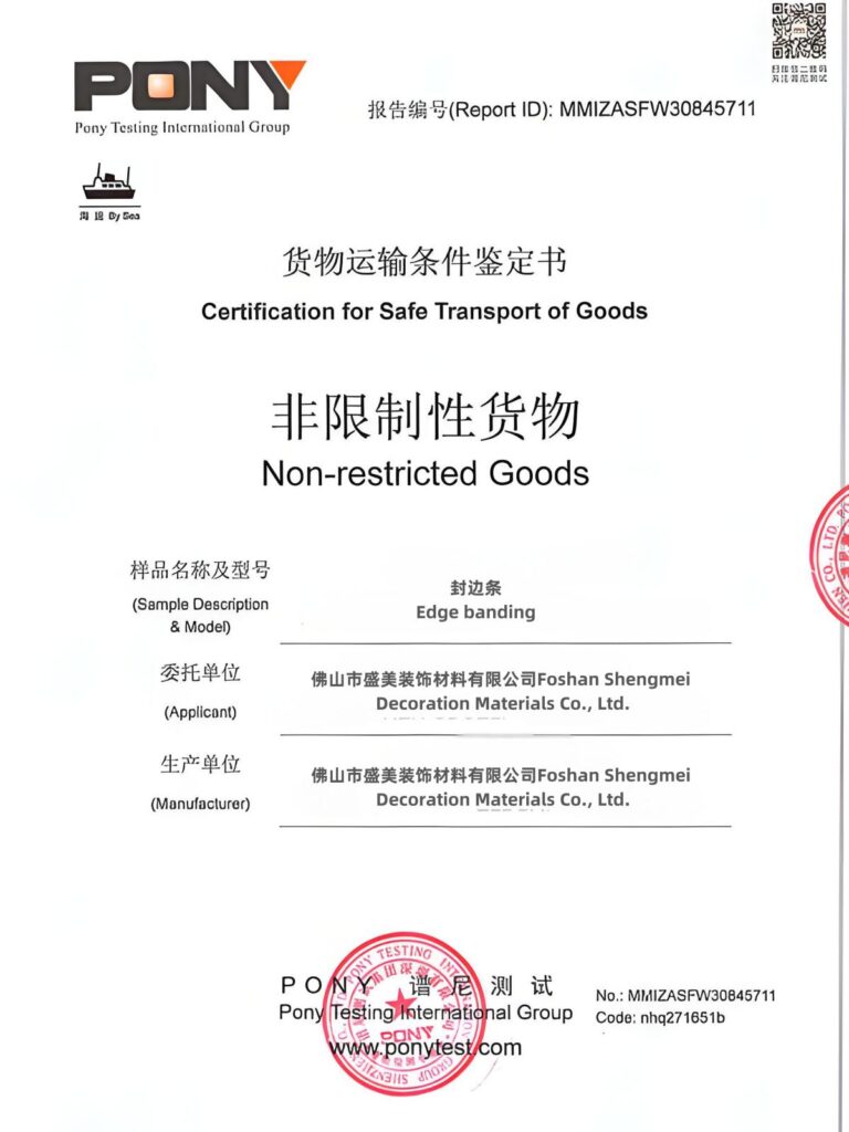 edge banding cargo transportation report