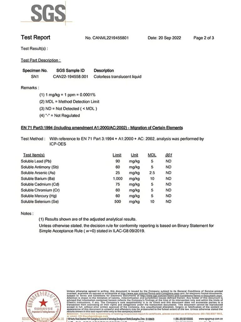 sgs test report